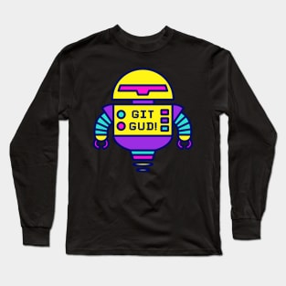 GIT GUD neon robot Long Sleeve T-Shirt